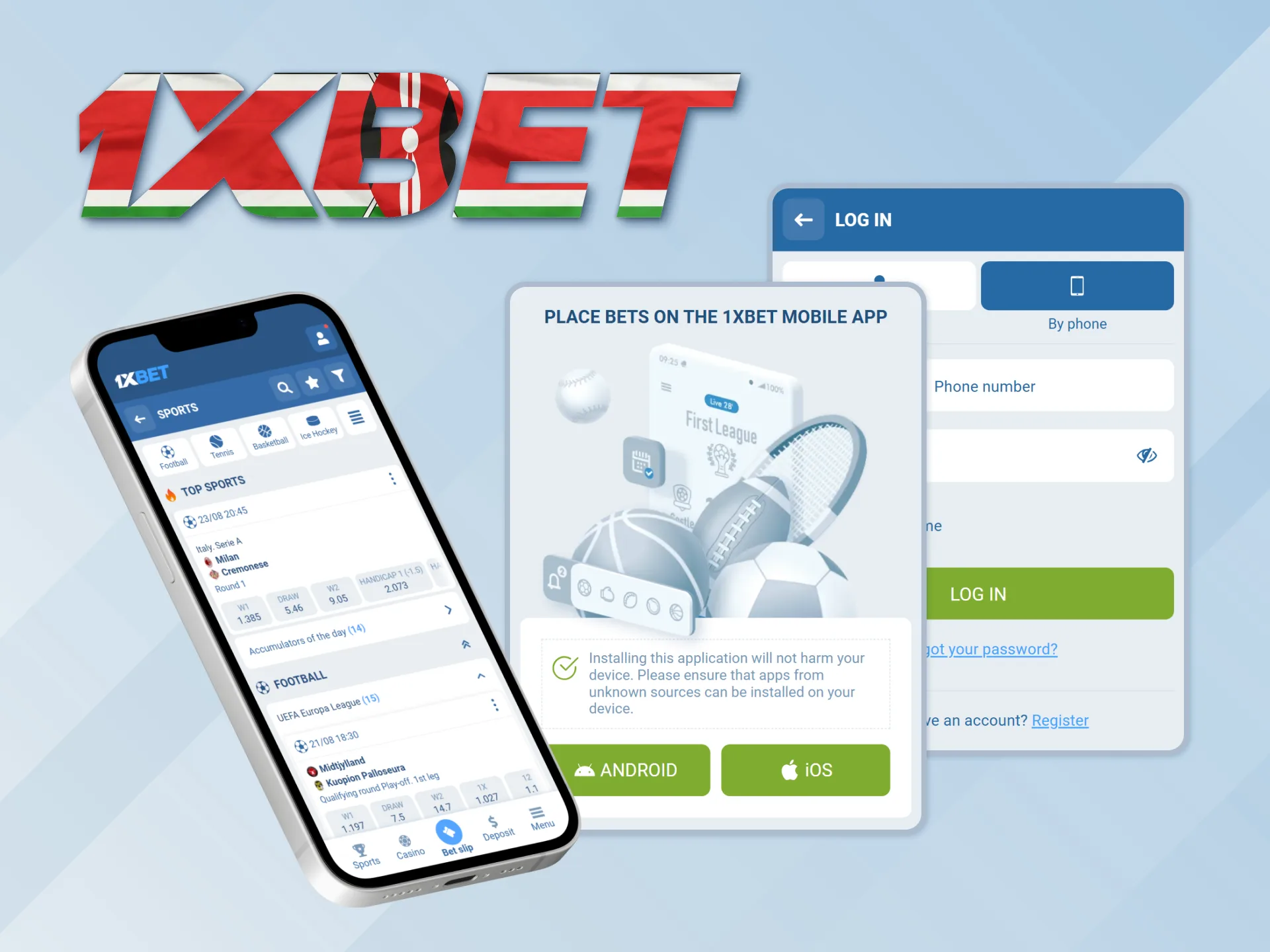 Access extensive sports and casino games on the 1xBet app.