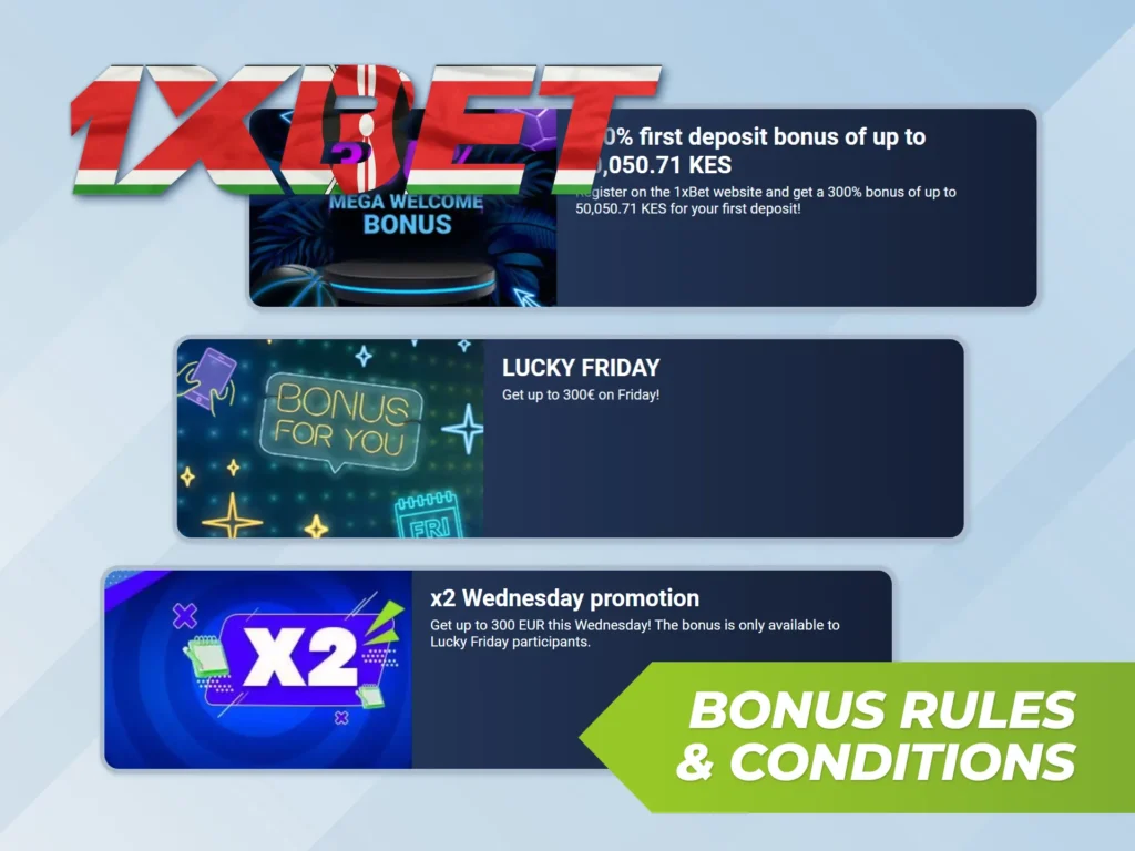 Meet requirements to use your welcome bonus on 1xBet platform.