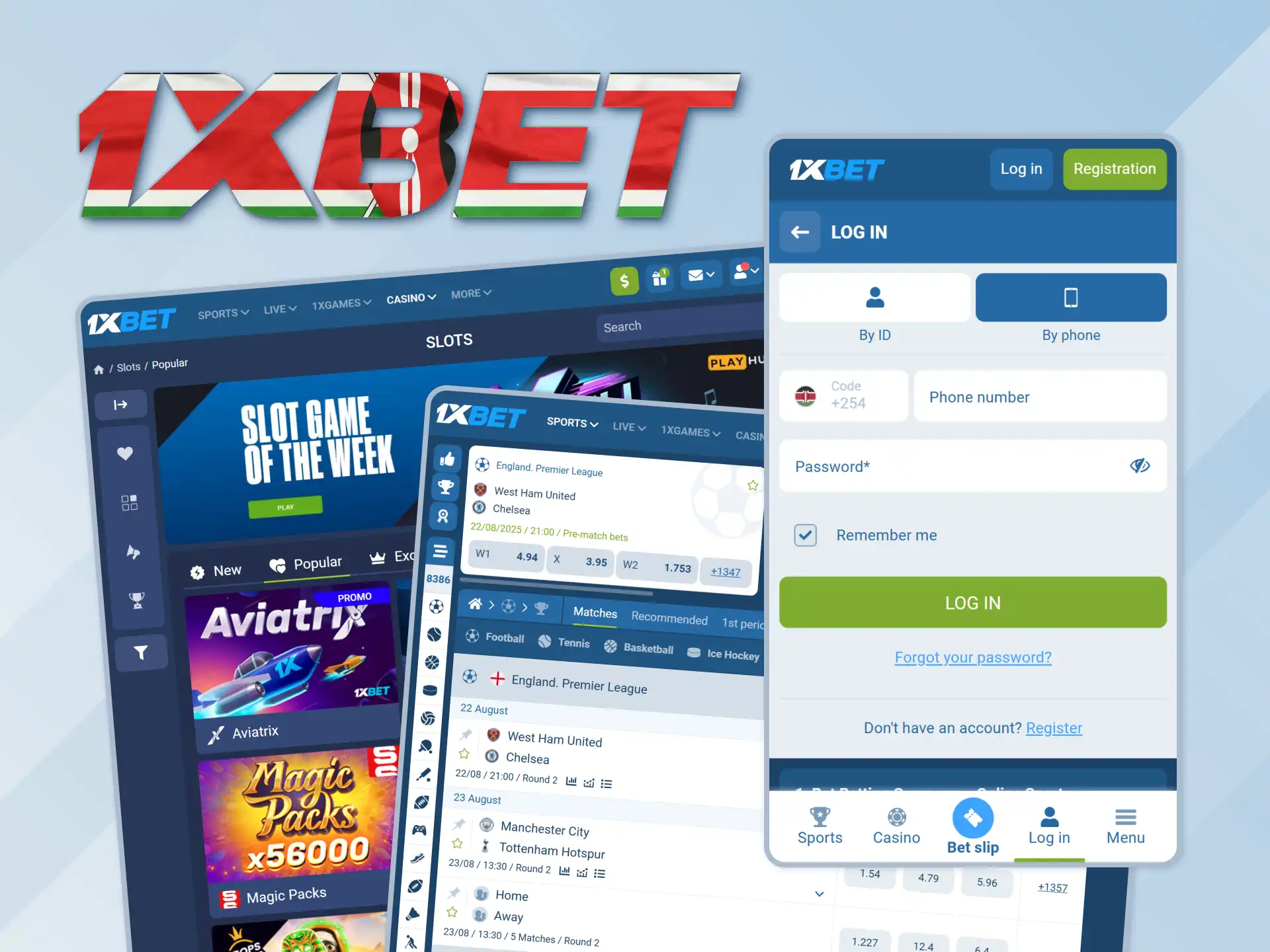 Your 1xBet Kenya login unlocks access to sports and casino.