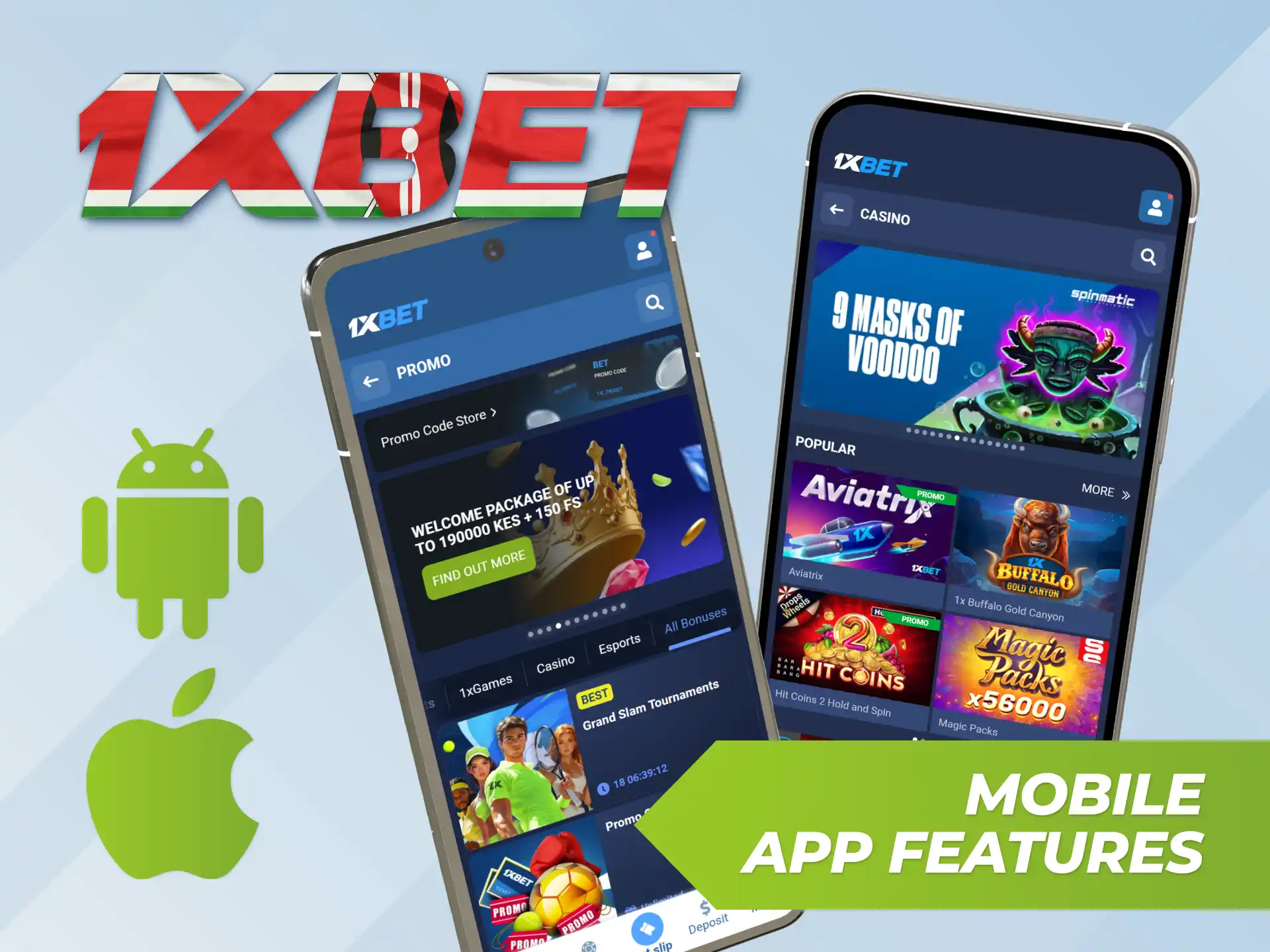 Access secure online mobile experience with 1xBet casino official app.