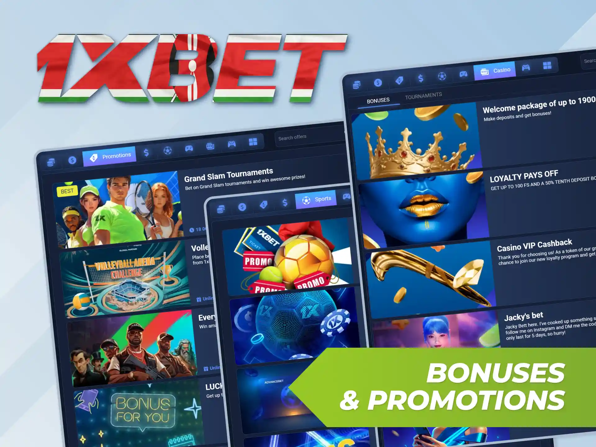 Claim exclusive bonuses and promotions at 1xBet Kenya official.