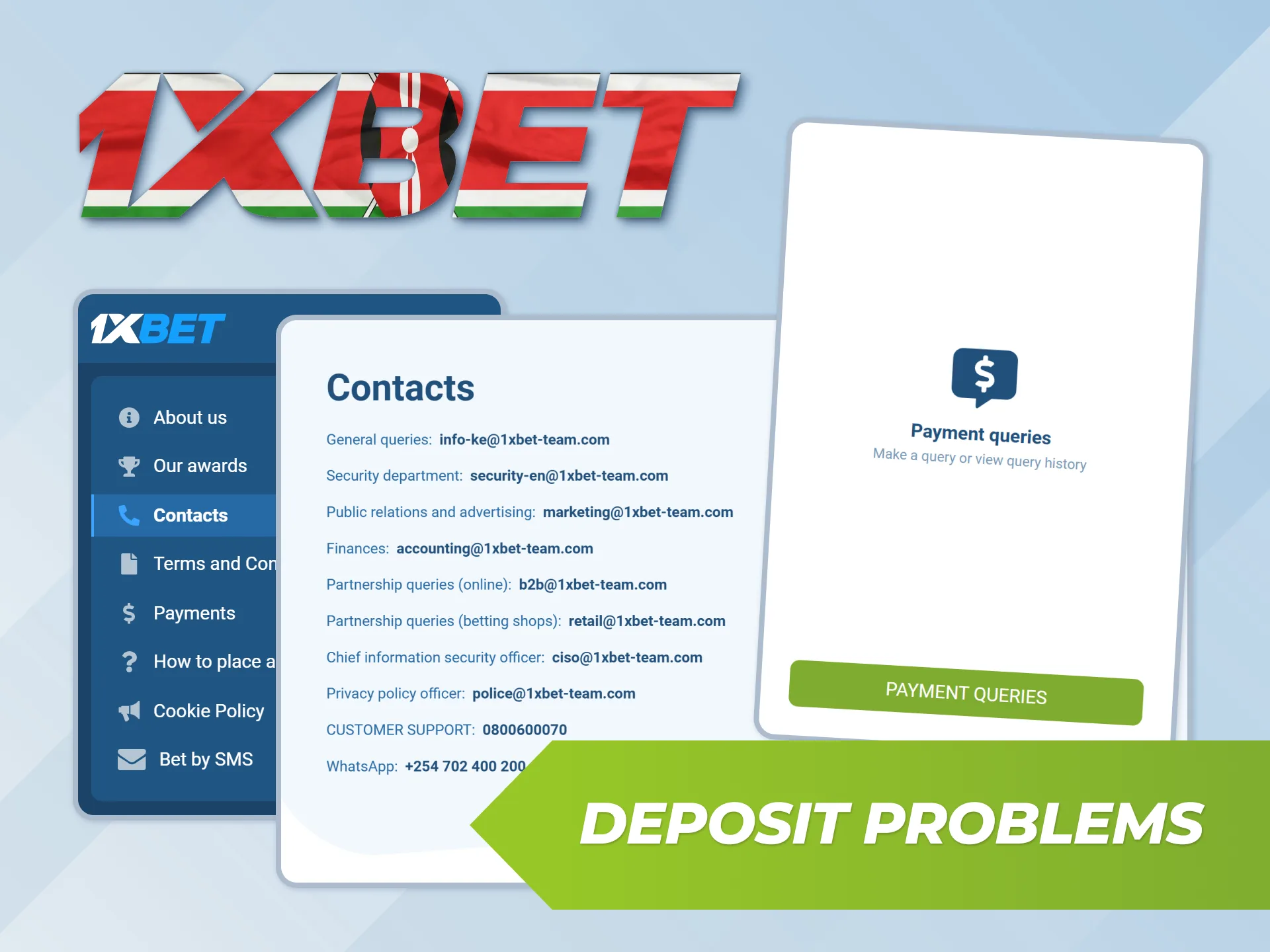 Understand common problems and solutions for payments at 1xBet Kenya.