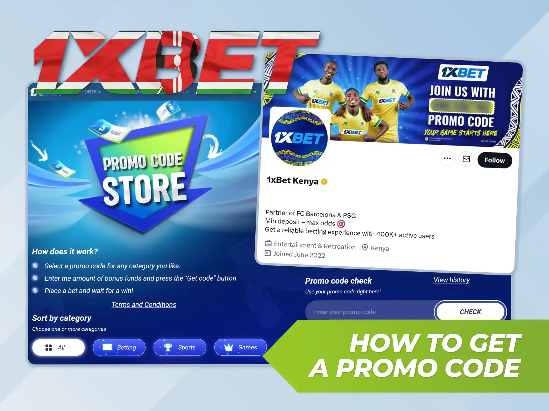 Get free spins with a promo code from 1xBet Casino.