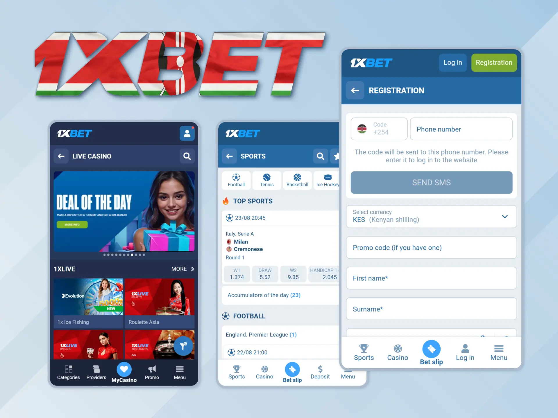Register on 1xBet to start betting and playing casino games.