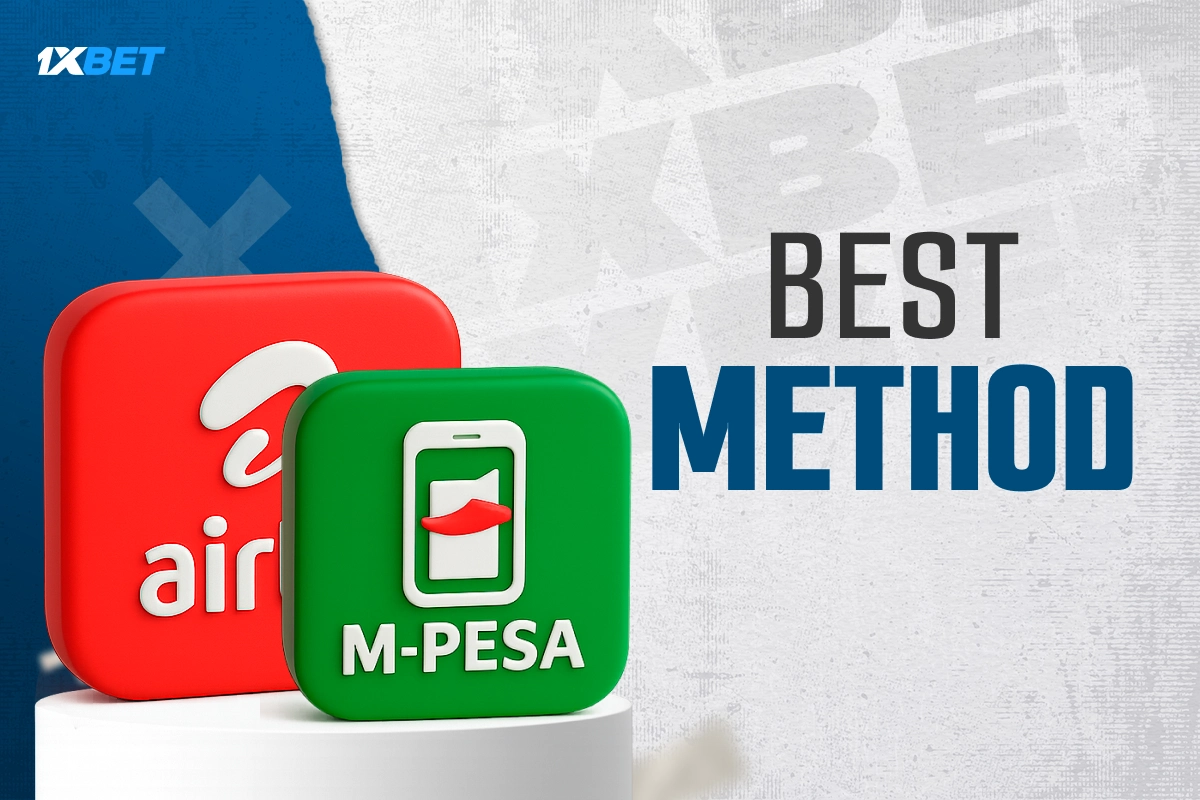 Best 1xBet deposit method icons including Airtel and M-Pesa in 3D style