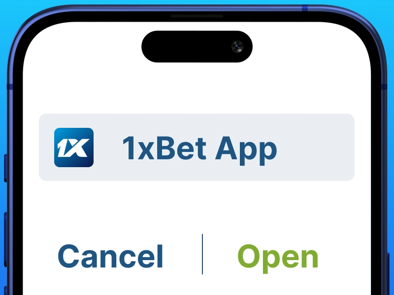 iOS installation confirmation screen for 1xBet app