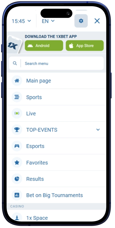 1xbet777.ke app screen 2