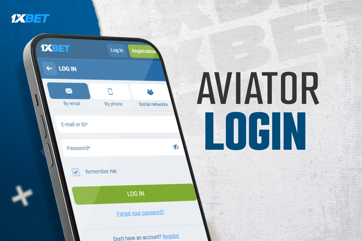 1xBet Aviator login page on mobile device with secure account access