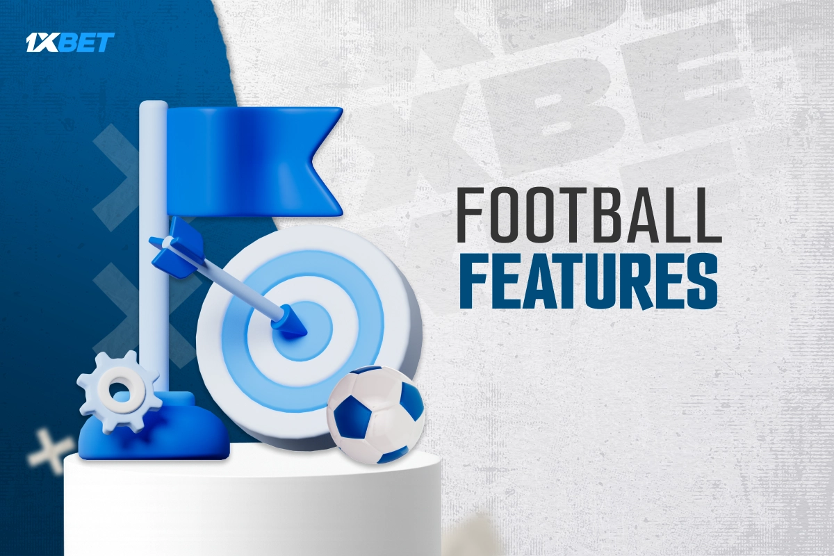 Football betting features on 1xBet including tools, statistics, and customization